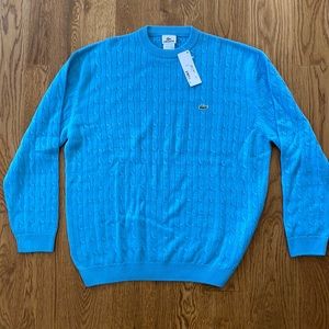 Lacoste light blue sweater NWT cotton and wool
